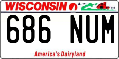 WI license plate 686NUM
