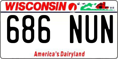 WI license plate 686NUN