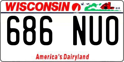 WI license plate 686NUO