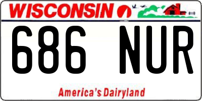 WI license plate 686NUR