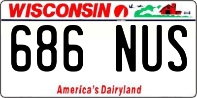 WI license plate 686NUS