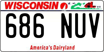 WI license plate 686NUV