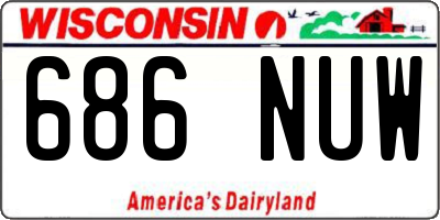 WI license plate 686NUW