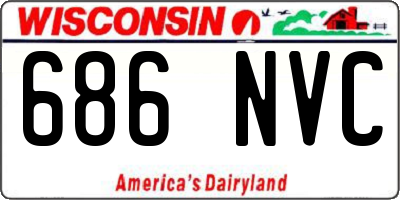WI license plate 686NVC