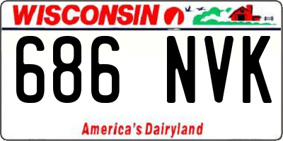 WI license plate 686NVK