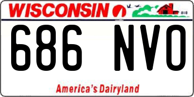 WI license plate 686NVO