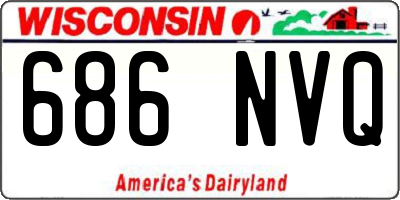 WI license plate 686NVQ