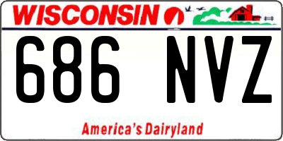 WI license plate 686NVZ