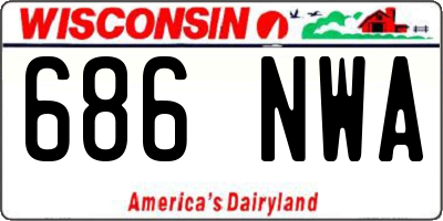 WI license plate 686NWA