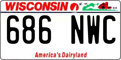 WI license plate 686NWC