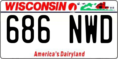 WI license plate 686NWD
