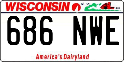WI license plate 686NWE