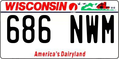 WI license plate 686NWM