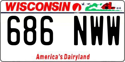 WI license plate 686NWW