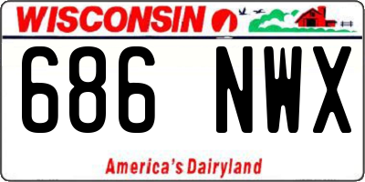 WI license plate 686NWX