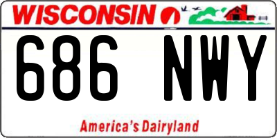 WI license plate 686NWY