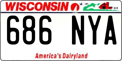 WI license plate 686NYA