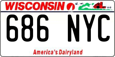 WI license plate 686NYC