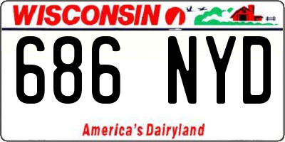 WI license plate 686NYD