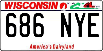 WI license plate 686NYE