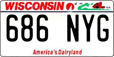 WI license plate 686NYG
