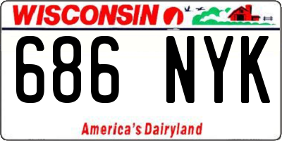 WI license plate 686NYK