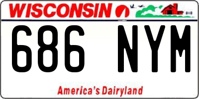 WI license plate 686NYM