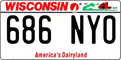 WI license plate 686NYO