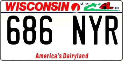 WI license plate 686NYR