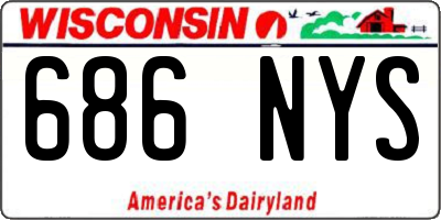 WI license plate 686NYS