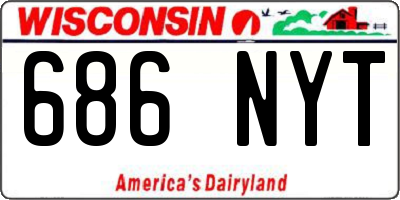 WI license plate 686NYT