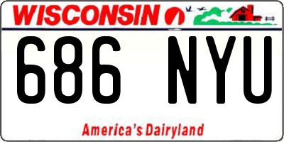 WI license plate 686NYU