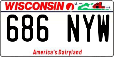 WI license plate 686NYW
