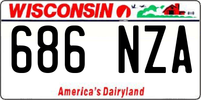 WI license plate 686NZA