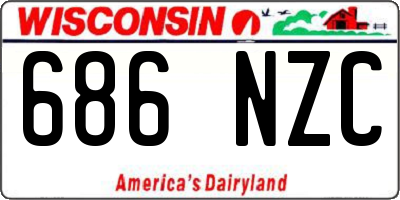 WI license plate 686NZC