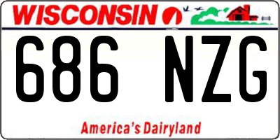 WI license plate 686NZG