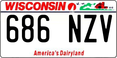 WI license plate 686NZV