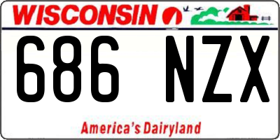 WI license plate 686NZX