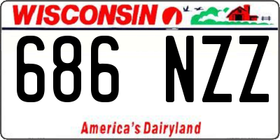 WI license plate 686NZZ