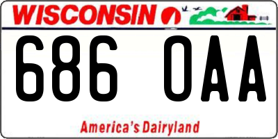 WI license plate 686OAA