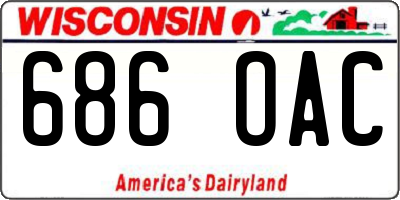 WI license plate 686OAC
