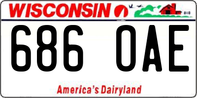 WI license plate 686OAE