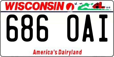 WI license plate 686OAI