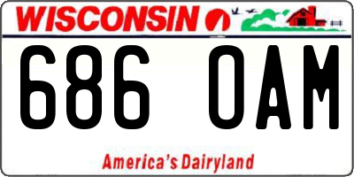 WI license plate 686OAM