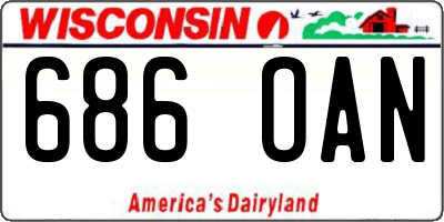 WI license plate 686OAN