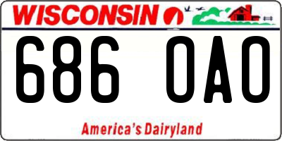 WI license plate 686OAO