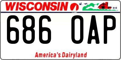 WI license plate 686OAP