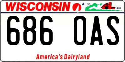 WI license plate 686OAS