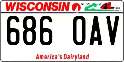 WI license plate 686OAV