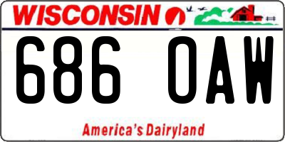 WI license plate 686OAW